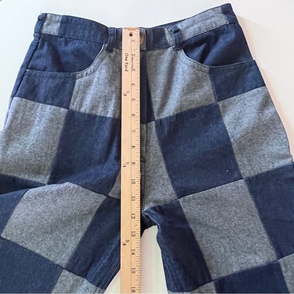 Checkered Jeans High Rise Straight Denim - Picture 14 of 16